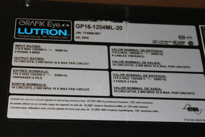 LUTRON GRAFIK EYE GP16 GP161204ML20 DIMMING PANEL eBay